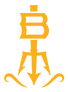 Logo with a stylized 'B' in yellow on a white background