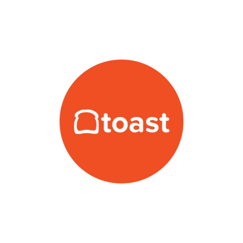 Orange toast logo on a white background
